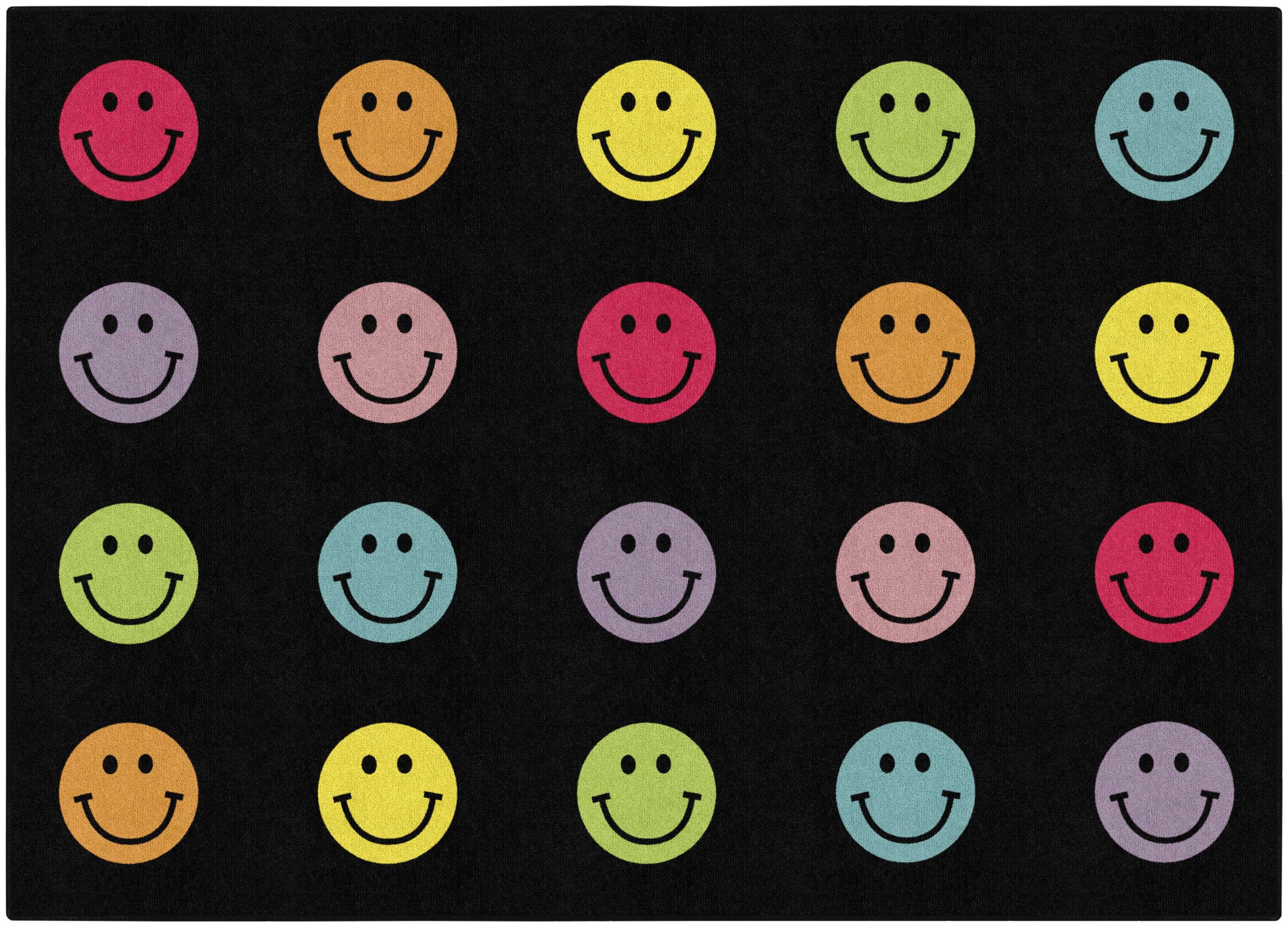 Schoolgirl Style Rainbow Smileys Criss Cross Applesauce, Rectangle 4002508